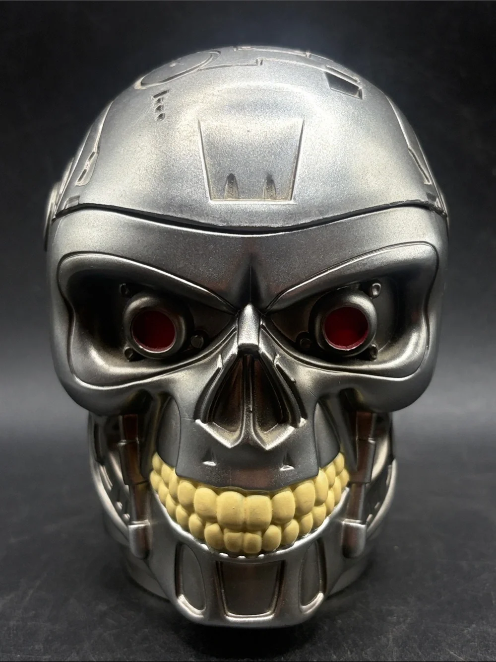 Universal Studios Terminator T-800 Face Silver Tone Collectible Cup Lidded Mug